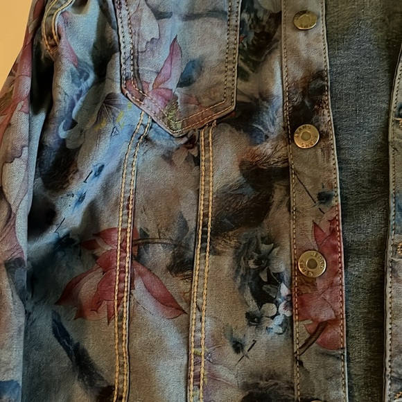Unique Reversible Floral Denim Jacket by Local New York Artist - medium - Picture 2 of 6